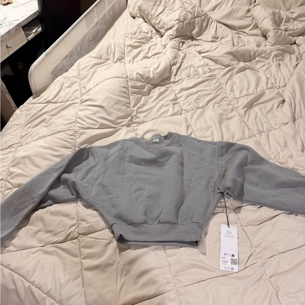 ALO Yoga Gray Crew Neck Sweater